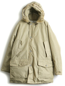 70's USA製 ビンテージ ★ Woolrich ウールリッチ アークティック パーカー グース ダウン ジャケット ( メンズ 男性 M ) 古着 ベージュ