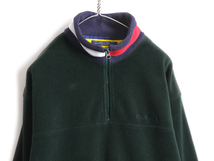 90's ■ TOMMY HILFIGER 襟 フラッグ カラー 切替 ジップ ハイネック プルオーバー フリース ジャケット ( メンズ M ) トミーヒルフィガー_画像2