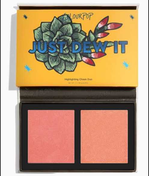 【Just dew it】チーク、ハイライトパレット　Pressed Powder Face Duo　カラーポップ　colourpop 多肉植物　プレゼント　誕生日