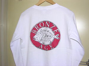 90s USA製 ブロンズエイジ BRONZE AGE 長袖Tシャツ M 白 vintage old ロンT