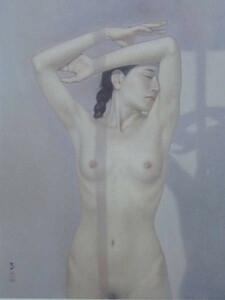 Art hand Auction 高塚省吾, 【真っ向から太陽】, 希少な額装用画集より, 美品, 新品額装付, 送料込み, 美人, 絵画, 油彩, 人物画