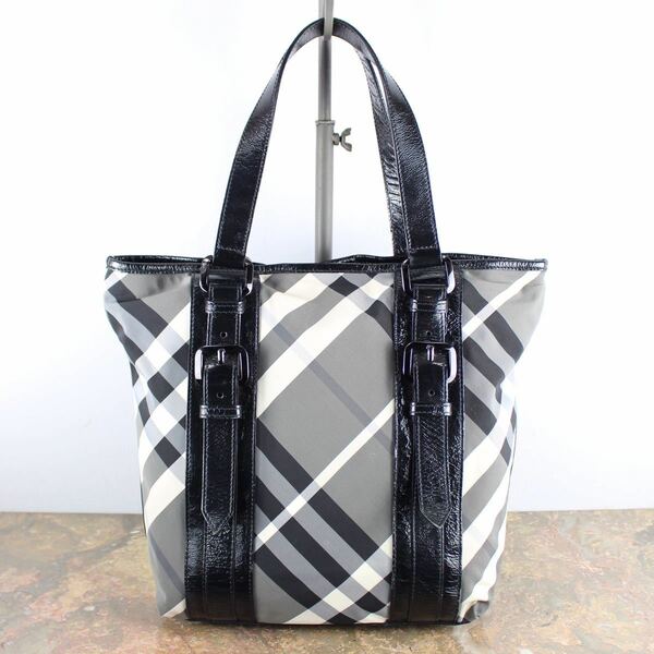BURBERRY CHECK PATTERNED NYLON TOTE BAG MADE IN ITALY/バーバリーチェック柄ナイロントートバッグ