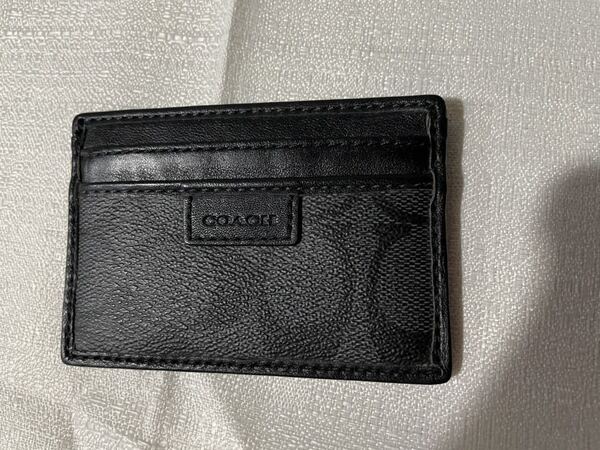 新品 未使用 本物COACHコーチメンズ カードケースパスケース レディース黒