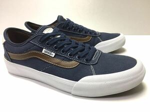 良好 名作 VANS CHIMA PRO 2 NAVY バンズ チマ プロ 2 ネイビー キャンバス us 8.5 JP 26.5 レアカラー