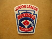 80s リトルリーグLITTLE LEAGUE BASEBALL『JUNIOR LEAGUE』審判ワッペン/少女ソフトボール少年硬式野球パッチ バッジMLB野球アップリケV155_画像1