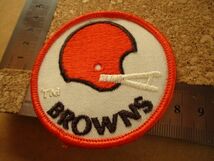 80s ブラウンズ『BROWNS』アメフトNFL刺繍ワッペン/クリーブランド フットボールUSAスポーツ米国アメリカ ラグビー スーパーボウル V156_画像9