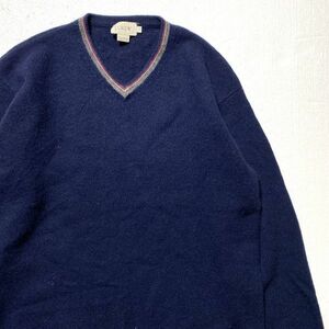 90's 00's Jクルー J.CREW Vネック ウール ニットセーター (L) 紺 90年代 00年代 旧タグ オールド