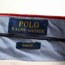 10's ポロラルフローレン ノータック コーデュロイパンツ 赤 (28) スリムフィット ストレッチ カラーコーデュロイパンツ POLO_画像8