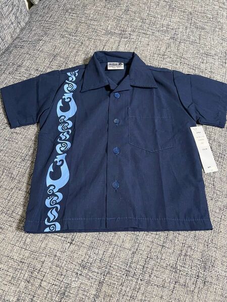 アロハシャツ　３Ｔ　80/90 ネイビー　半袖シャツ