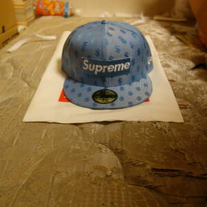 supreme 18aw monogram box logo new era blue 7 1/4