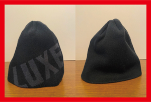 ♪送料無料★LUXE 163 AKM BB★ニット帽★LUXE LOGO HYBRID KNIT CAP★Beanie★EP-4★2018AW★AJ083★定価11,000円★黒(灰色ロゴ)★FREE♪