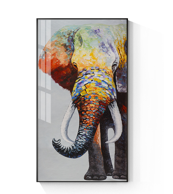 Nuevas obras destacadas/Obras de arte/Elefante Animal Entrada Pintura al óleo Decoración Pasillo Sala de estar Pintura decorativa Pintura, cuadro, pintura al óleo, dibujo de animales
