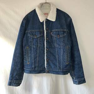 濃紺 USA製 80s Levis リーバイス デニム ボア ジャケット ジージャン 4ポケット 36R アメリカ製 OLD ヴィンテージ