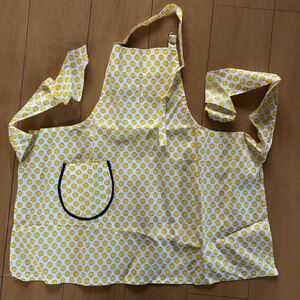  new goods for children apron new goods yellow color polka dot white girl retro elementary school student 