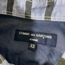 美品 AD 2015 コムデギャルソン オム パッカリング コットン リネン ボーダー シャツ XS 麻 COMME des GARCONS HOMME shirt_画像5