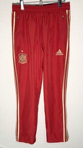 adidas トラックパンツ ナイロンジャージ ナイロンパンツ 赤 ゴールド