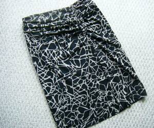 *ANNE KLEIN Anne Klein print pattern skirt * black group 9 number 