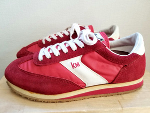 美品 80s~ KOREA製 ビンテージ Etonic KM エトニック 赤 白 US8ハーフ 26,5㎝ 80年代 90年代 ビンテージスニーカー B級