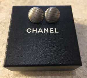 CHANEL Chanel * metal silver earrings 