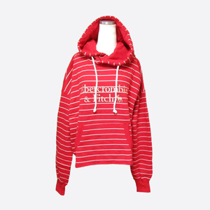 ★SALE★Abercrombie & Fitch/アバクロ★スウェットプルオーバーパーカー (Red/M)