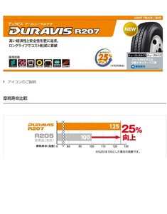 □□BS デュラビス R207 205/70R17.5 115/113N♪205/70/17.5 205-70-17.5 リブタイヤ ブリジストン