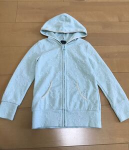 ★美品★snappily★110★フード付きパーカー★パステルグリーン★キッズ女の子ベビー　花柄　春先に