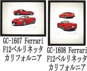 GC-1607 Ferrari F12/カリフォルニア・GC-1608 F12/カリフォルニア限定版画300部サイン有額装済●作家平右ヱ門 希望ナンバーをお選び下さい