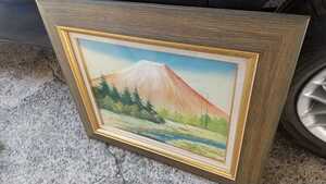 油彩画 風景画 絵画 赤富士 富士山 作家物 作 サイン 真作 