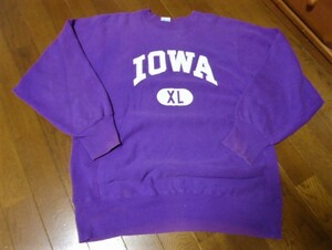 Iowa State University/トリコ刺繍タグ/USA/1990年代/90s/チャンピオンChampion/リバースウィーブ/ビンテージ/トレーナー/USA製/パープル