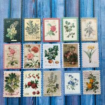 □■□43007-HS□■□[FLAKE-STICKER] ヴィンテージSTAMP_RETRO FLOWER PLANT CODE_画像5