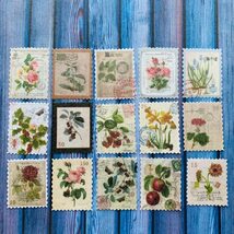 □■□43017-HS□■□[FLAKE-STICKER] ヴィンテージSTAMP_RETRO FLOWER PLANT CODE_画像4