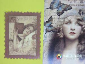 □■□41003-HS□■□[FLAKE-STICKER] ヴィンテージSTAMP_RETRO LADYs & GIRLs