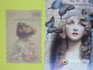 □■□41012-HS□■□[FLAKE-STICKER] ヴィンテージSTAMP_RETRO LADYs & GIRLs