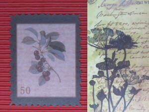 □■□43022-HS□■□[FLAKE-STICKER] ヴィンテージSTAMP_RETRO FLOWER PLANT CODE