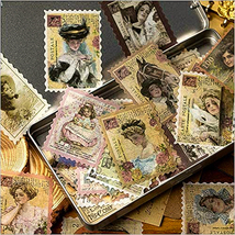 □■□41021-HS□■□[FLAKE-STICKER] ヴィンテージSTAMP_RETRO LADYs & GIRLs_画像3