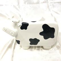 Premier Housewares Ornament Cow Small Black&White Ceramic 牛 装飾品 置物 オブジェ インテリア おしゃれ W26xD8xH19 cm F-393_画像2