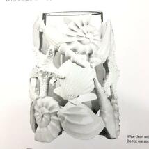 Large Candle Holder Sealife White キャンドル ホルダー ろうそく 置物 インテリア おしゃれ Φ13xH20 cm F-396_画像6