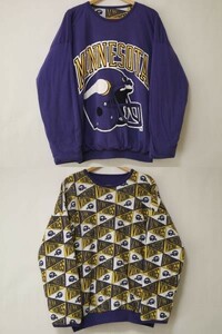 レア 良品 ! 80s 90s カットソー 中綿 ビンテージ リバーシブル 両面 スウェット MINNESOTA VIKINGS NFL // MAISON MARGIELA マルジェラ