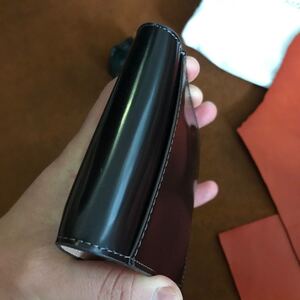 栃木レザー 牛ヌメ革 本革 コンパクト ミニ財布 手縫い仕上げ財布 ハンドメイド 人気