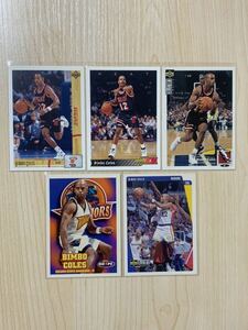 NBA Trading Card Bimbo Coles Set of 5 UpperDeck NBA Hoops 91-98 ビンボーコールズ 5枚セット 90年代 Miami Heat Golden State Warriors