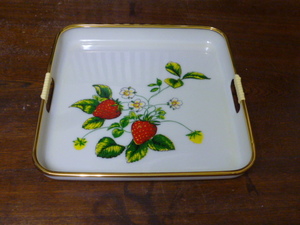  Showa Retro tray O-Bon strawberry plastic miscellaneous goods kitchen Cafe interior display retro pop 