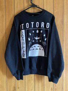  rare Tonari no Totoro Vintage MY NEIGHBOR TOTORO sweat sweatshirt black Ghibli M reimport rubber print 