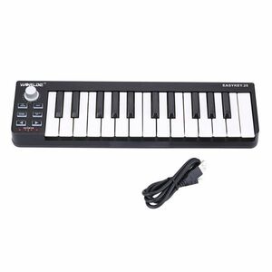 ■新品■25 キー USB MIDI ミニ電子キーボード 電子ピアノ 軽量 持ち運び可能 USBケーブル付き 楽器 キーボード 音楽 子供 おもちゃ