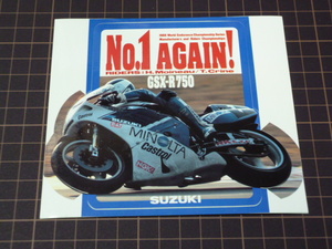 正規品 SUZUKI GSX-R 750 H.Moineau/T.Crine ステッカー / 当時物 ミノルタ スズキ GSX ロゴ デカール