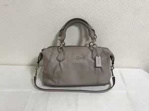 本物コーチCOACH本革レザー2wayトートボストンワンショルダーバッグビジネスハンドバック旅行トラベルグレーレディース
