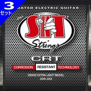 3セット SIT CS942 CRT Coated Electric Extra Light 009-042 エスアイティー エレキギター弦