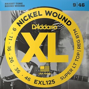 D'Addario EXL125 Nickel Wound 009-046 D'Addario electric guitar string 
