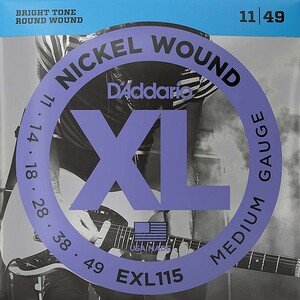 D'Addario EXL115 Nickel Wound 011-049 D'Addario electric guitar string 