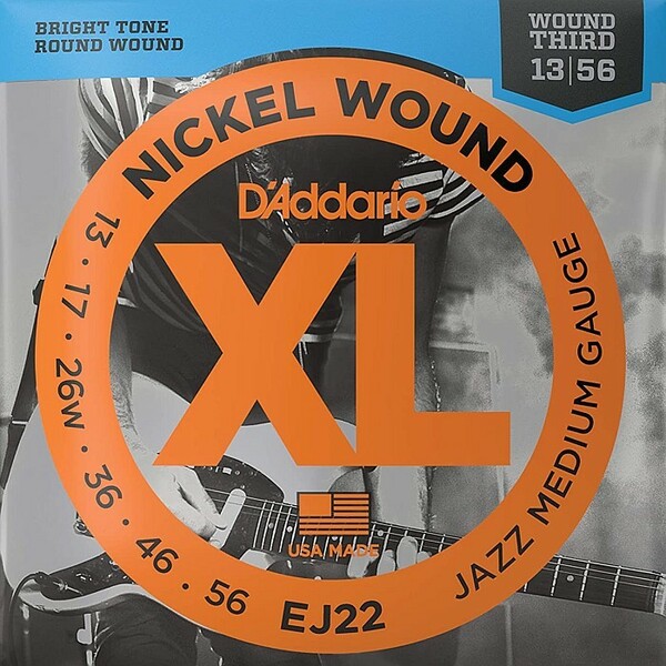D'Addario EJ22 Nickel Wound 3弦ワウンド 013-056 ダダリオ エレキギター弦