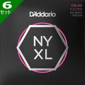 6 комплект D'Addario NYXL0940BT Balanced Tension Super Light 009-040 D'Addario электрогитара струна 